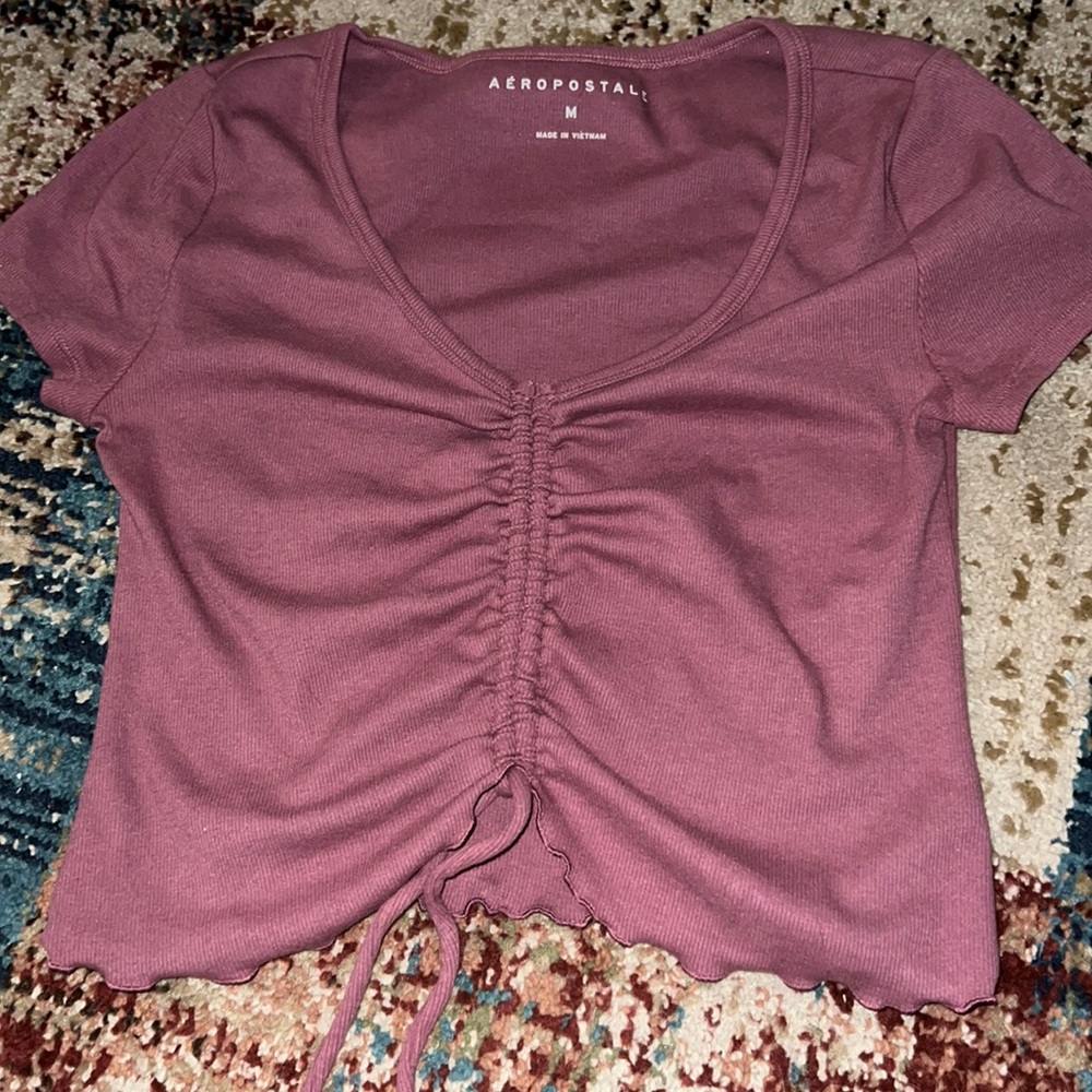 aeropostal crop tie shirt